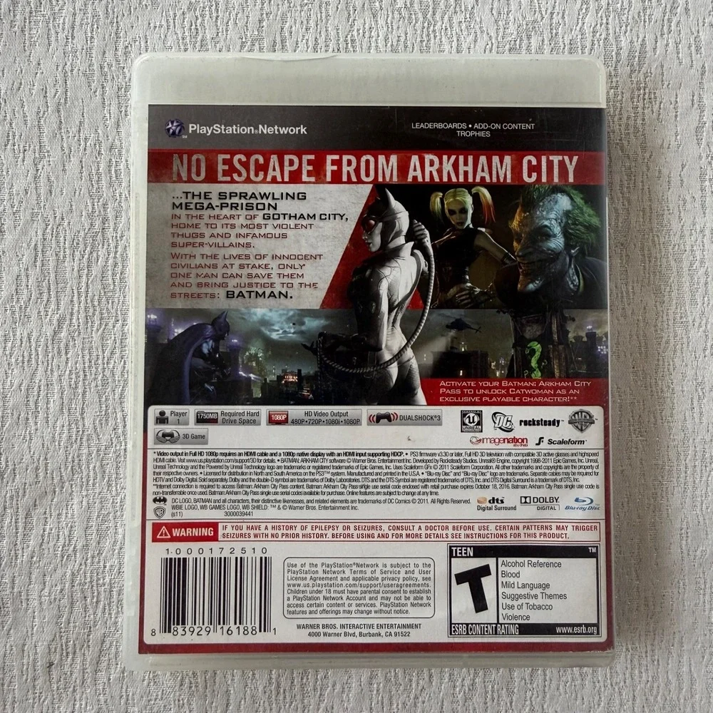 Batman Arkham City PS3 PlayStation 3 CIB Untested